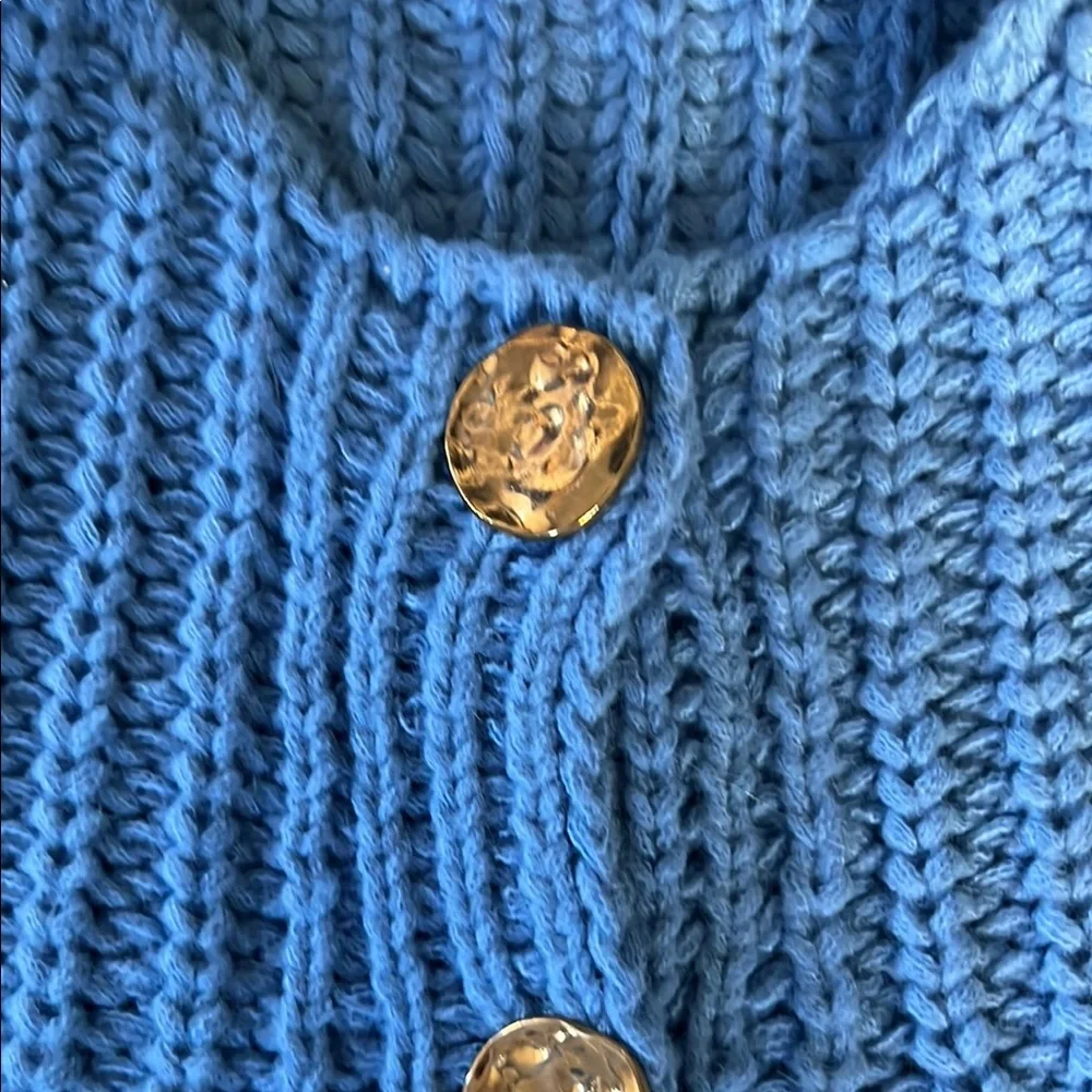 Amazon Blue Cardigan‎ with Gold Accents